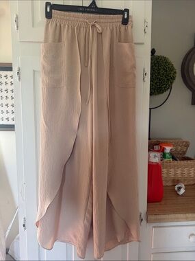 Biege Wrap Palazzo Pants